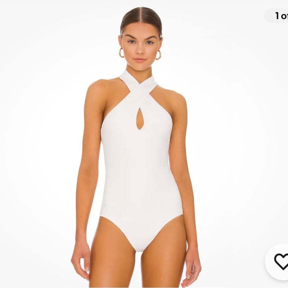 NWT Show Me Your MUMU White Jasmine Halter Bodysuit